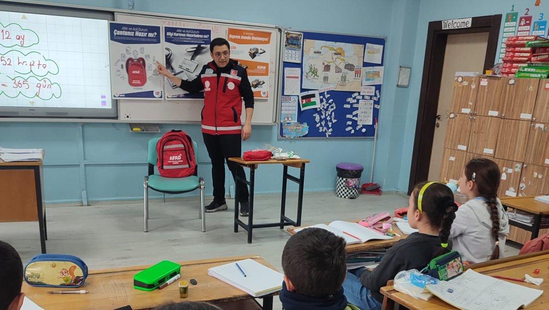 İlçemiz Hanönü Şehit Faruk Karagöz İlkokulu Öğrencilerine Deprem Haftası Etkinlikleri Kapsamında Eğitim Verildi.